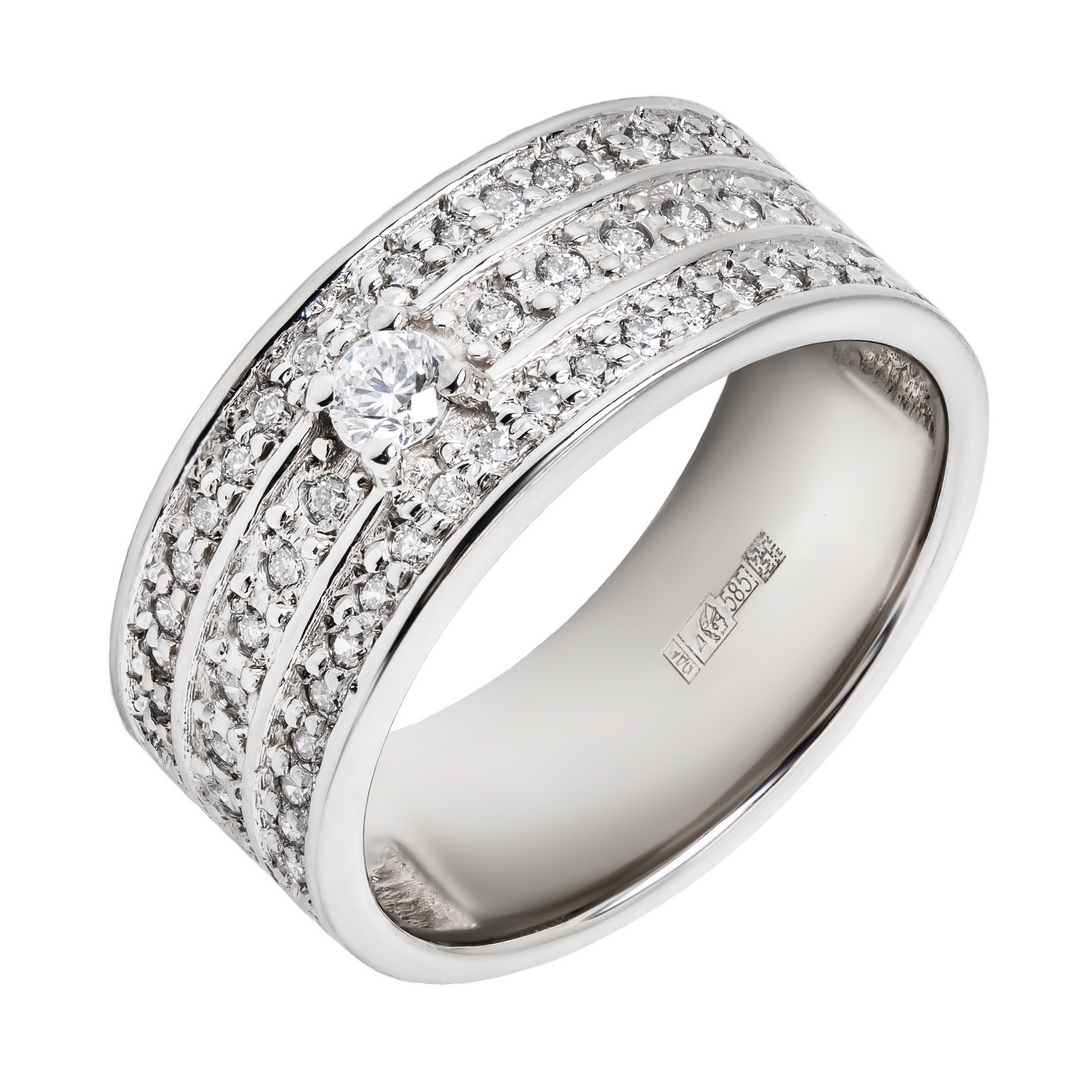 Кольцо из белого золота с бриллиантами