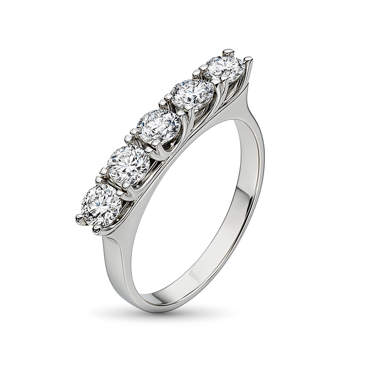 Кольцо из белого золота с бриллиантами