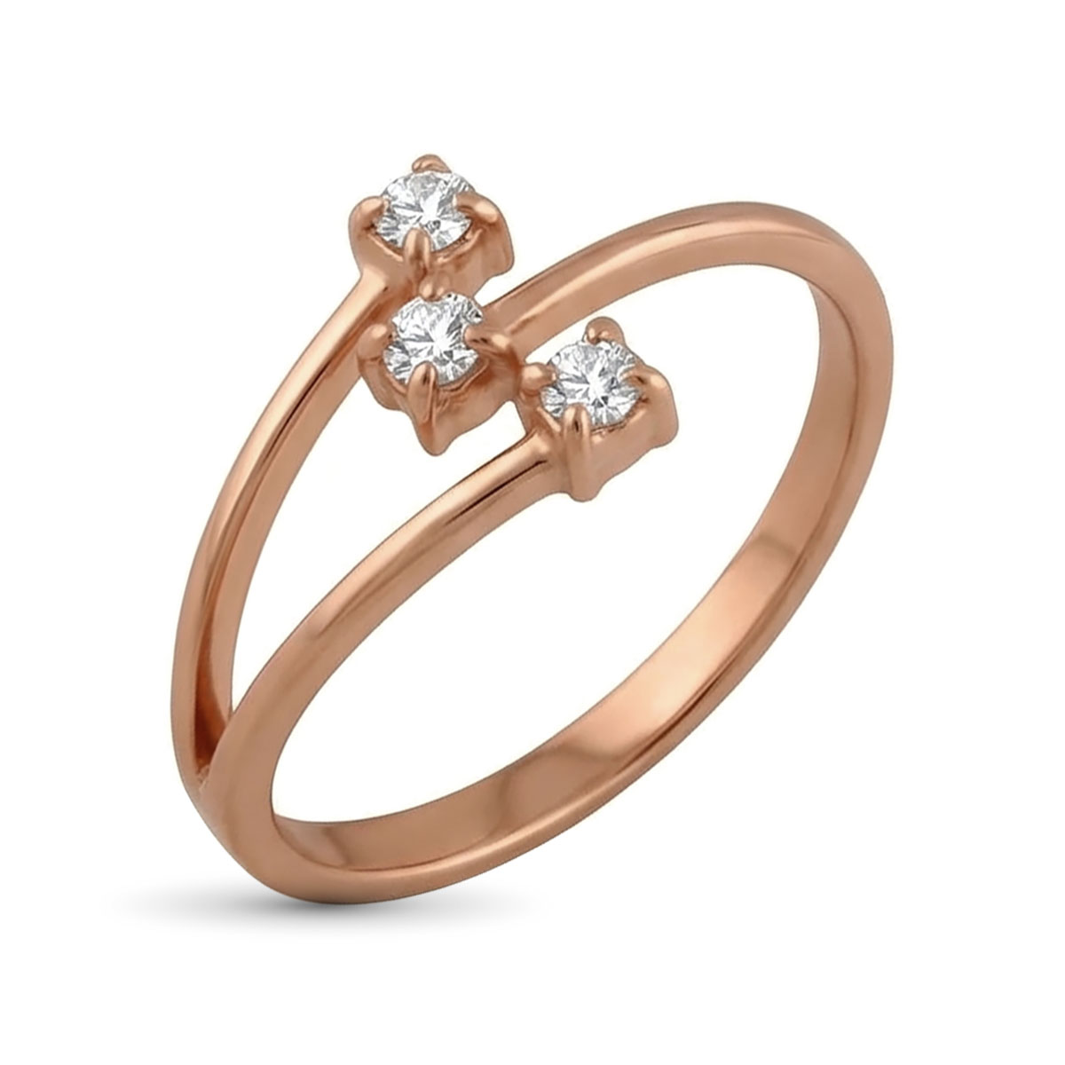 Кольцо из красного золота с бриллиантами