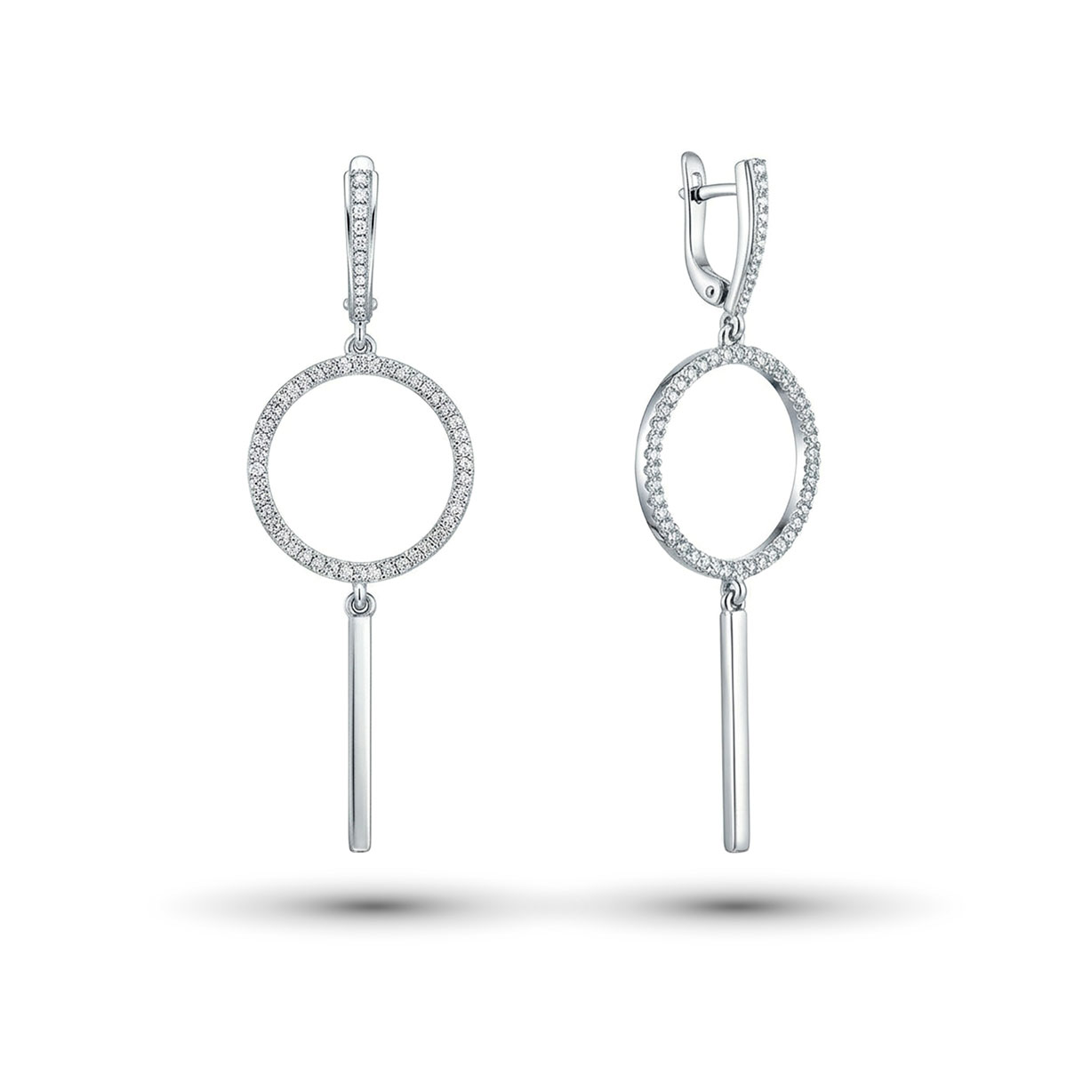 Серьги из белого золота с бриллиантами