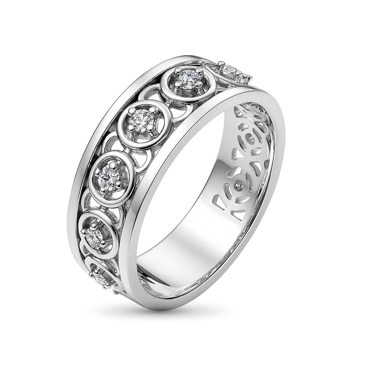 Кольцо из белого золота с бриллиантами