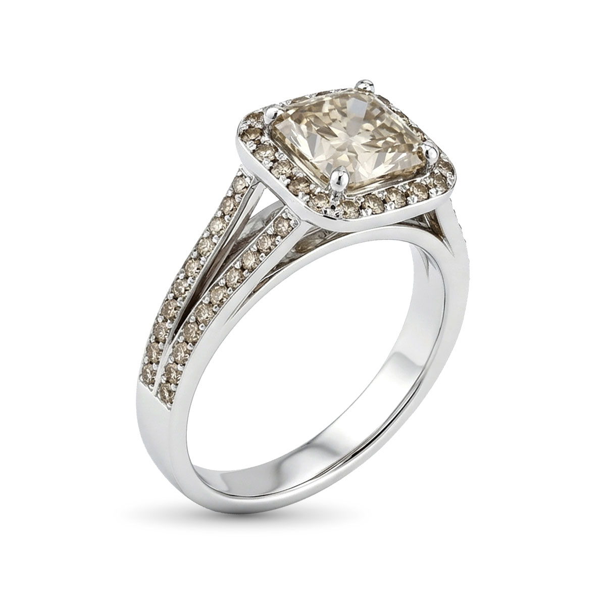 Кольцо из белого золота с бриллиантами