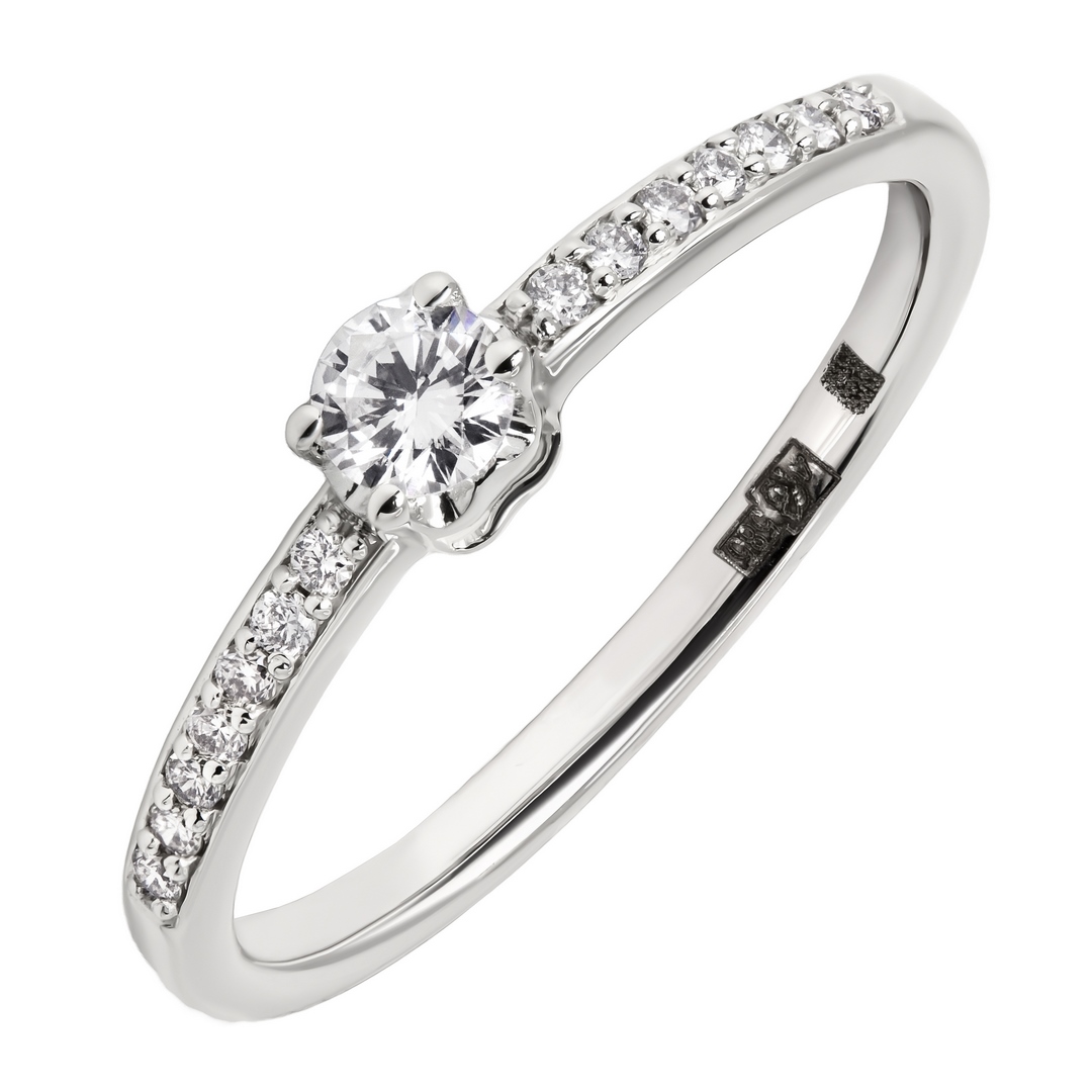 Кольцо из белого золота с бриллиантами