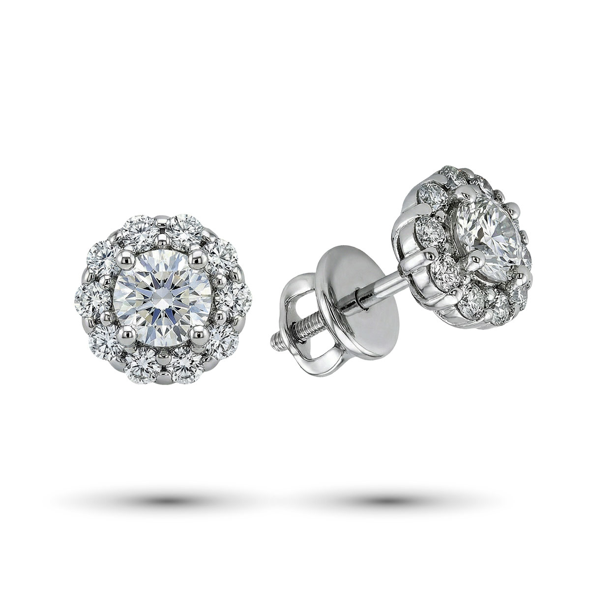 Серьги из белого золота с бриллиантами