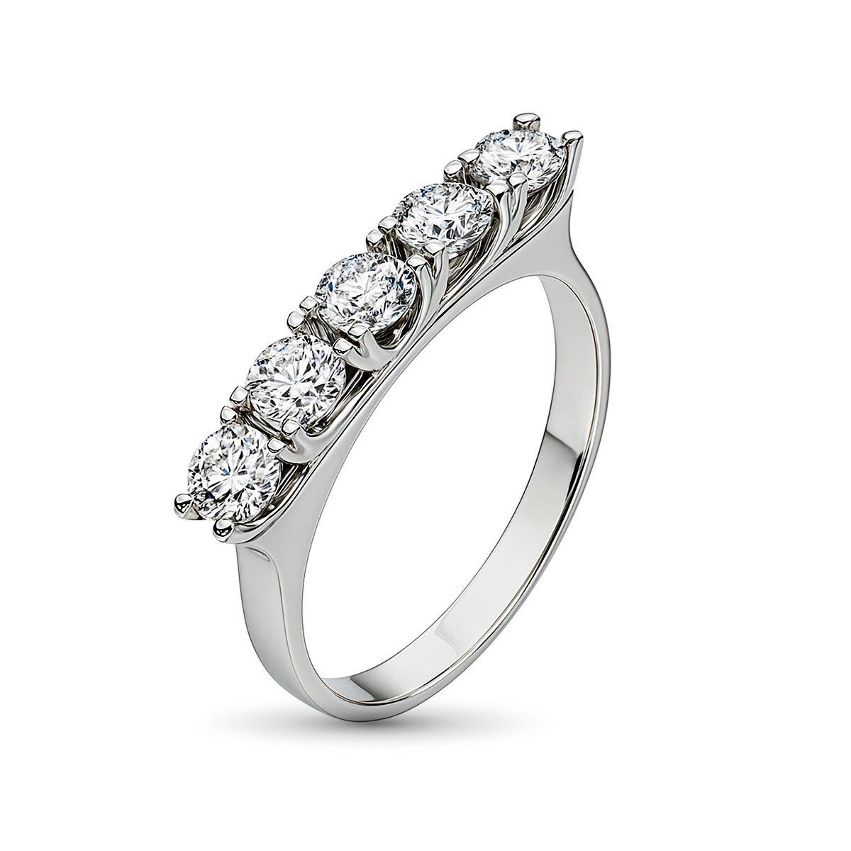 Кольцо из белого золота с бриллиантами