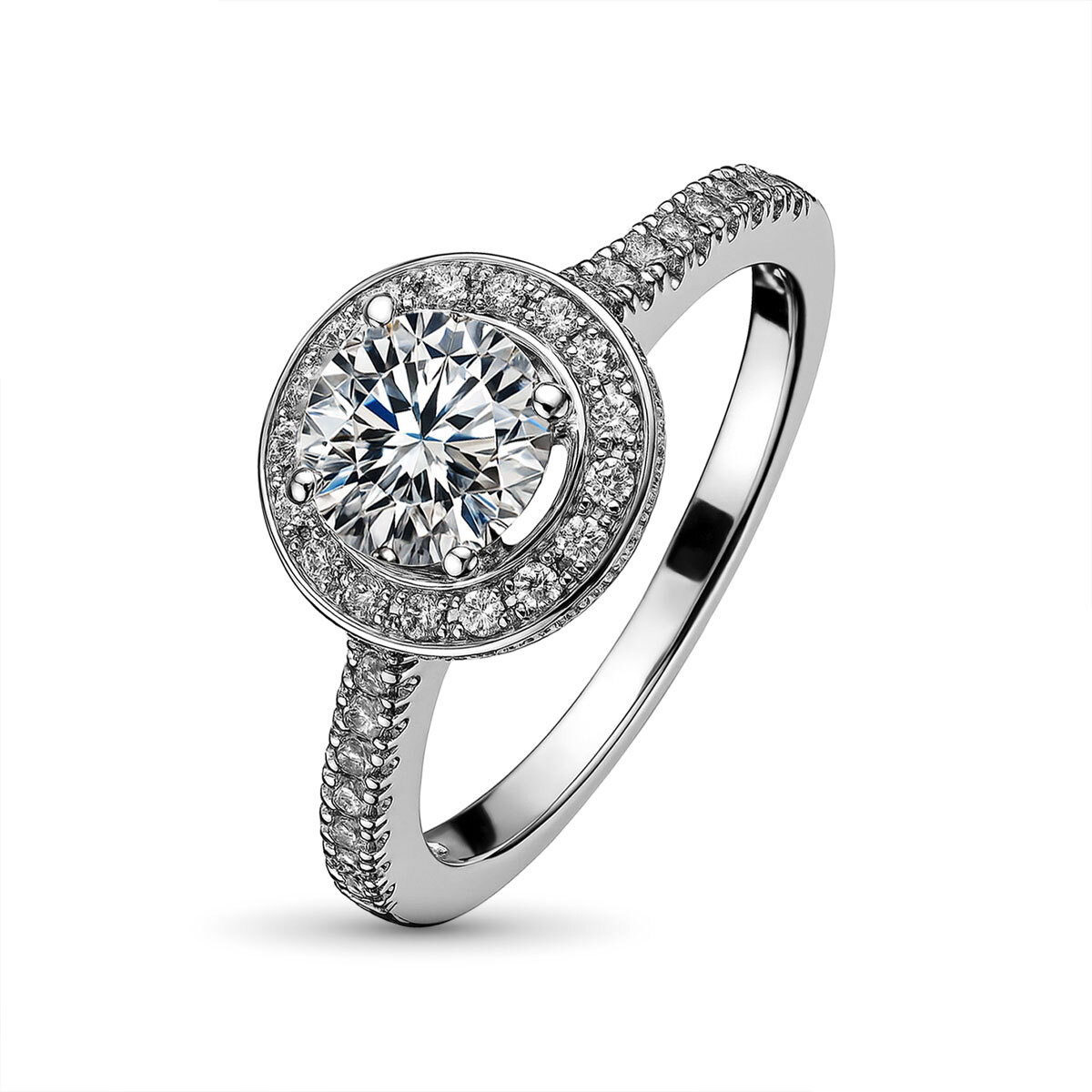 Кольцо из белого золота с бриллиантами