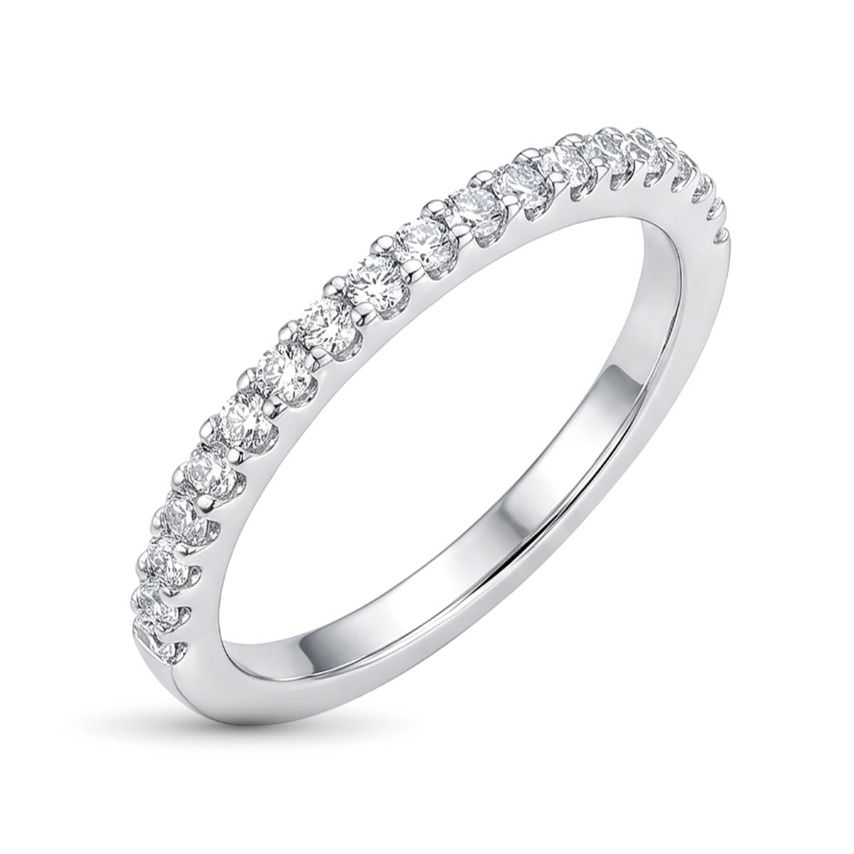 Кольцо из родированного золота с бриллиантами