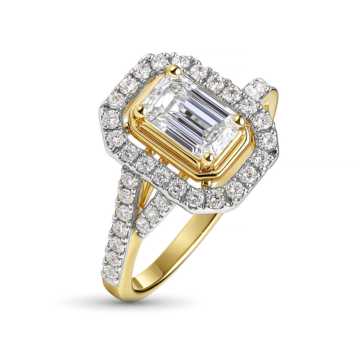 Кольцо из желтого золота с бриллиантами