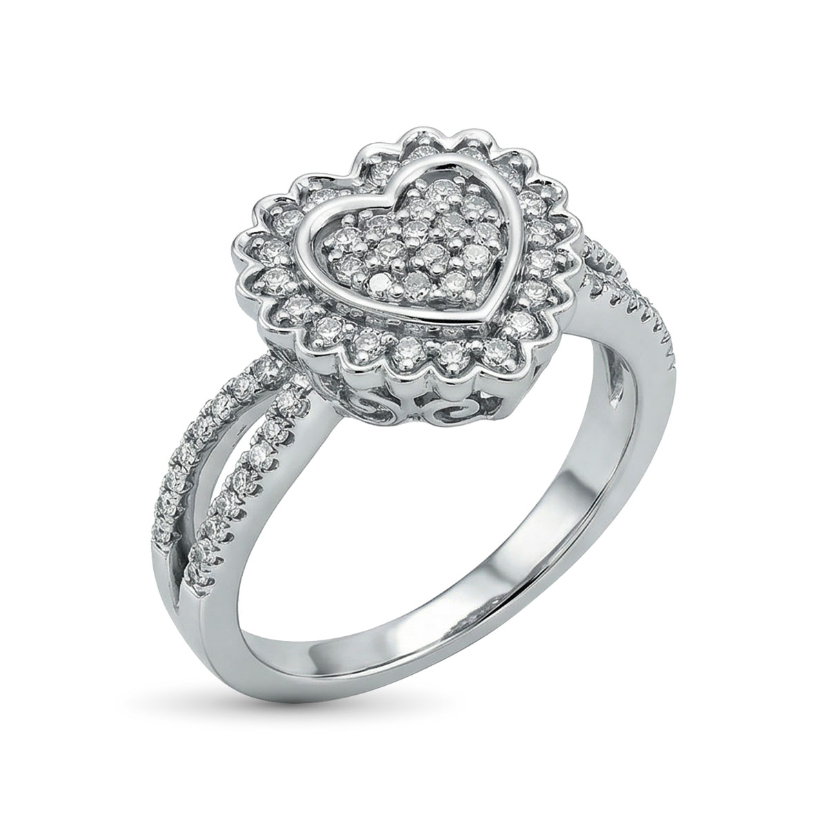 Кольцо из серебра с бриллиантами