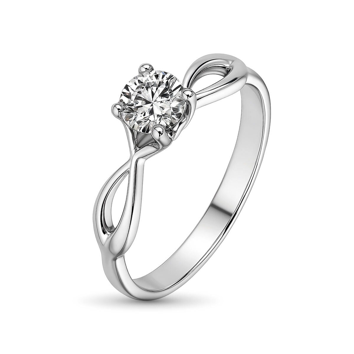 Кольцо из белого золота с бриллиантом