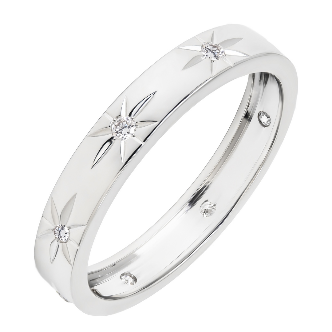 Кольцо из белого золота с бриллиантами