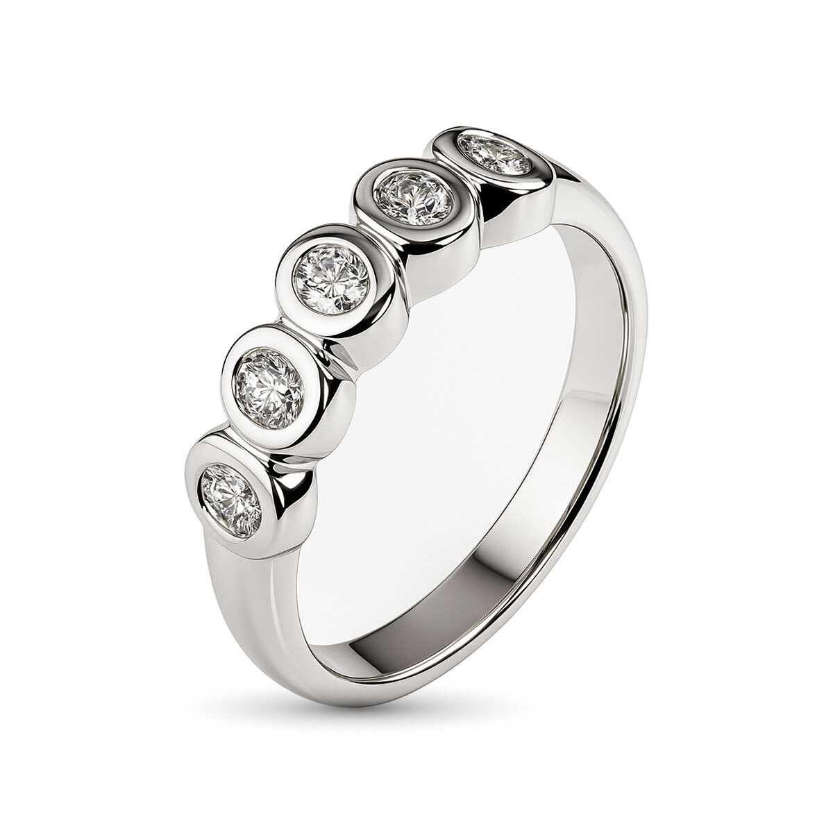 Кольцо из белого золота с бриллиантами