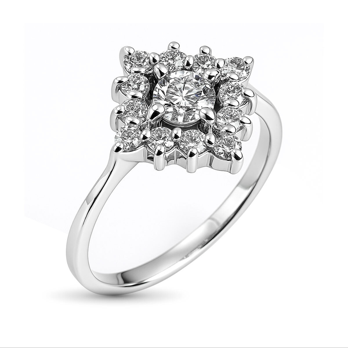 Кольцо из белого золота с бриллиантами