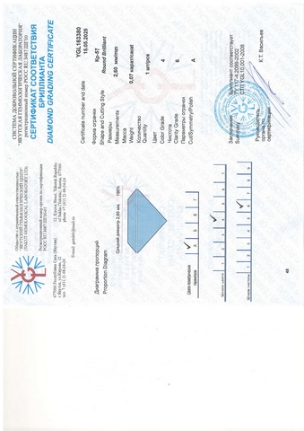 Бриллиант круглый 0,070 карат