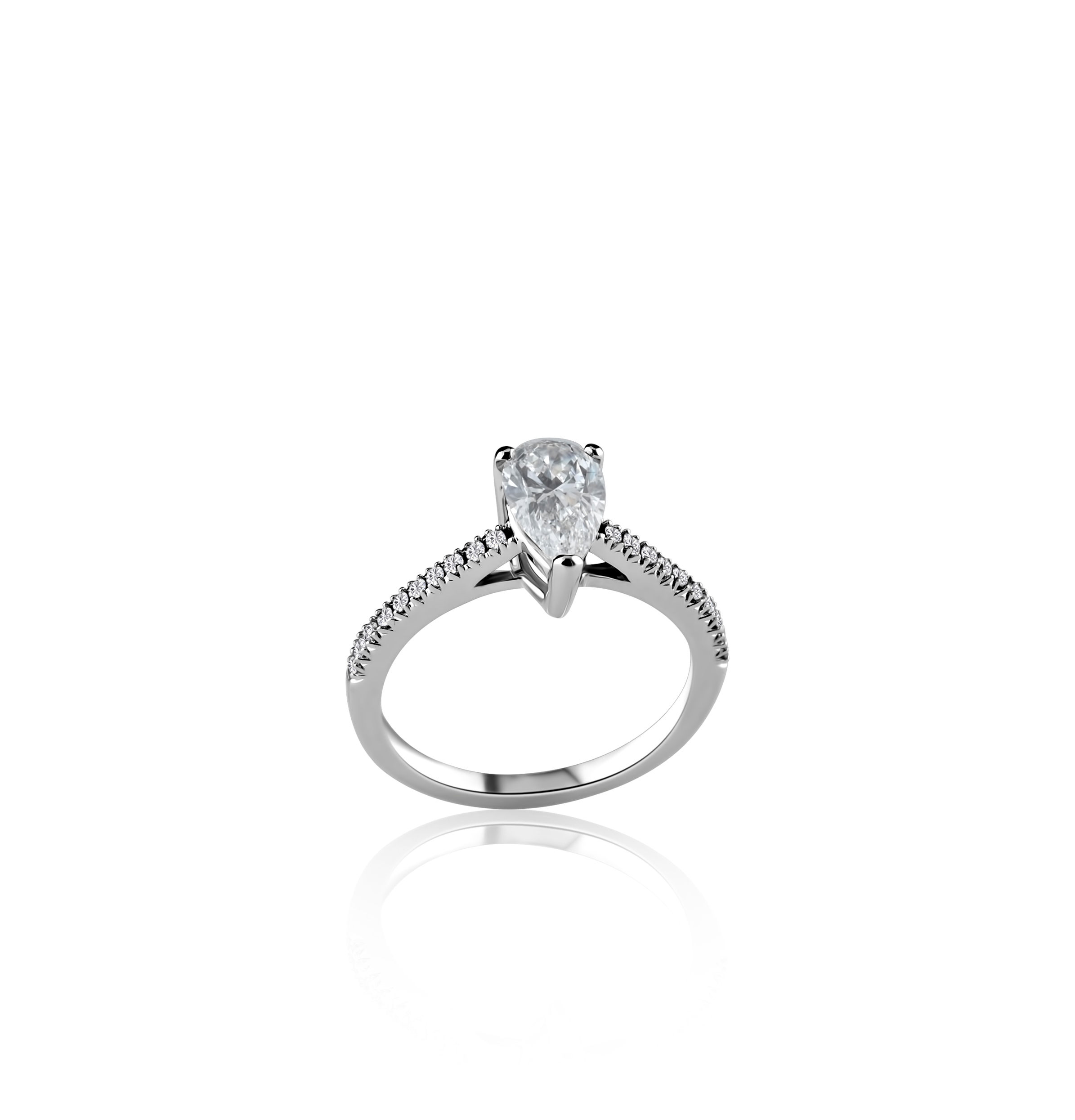 Кольцо из белого золота с бриллиантами