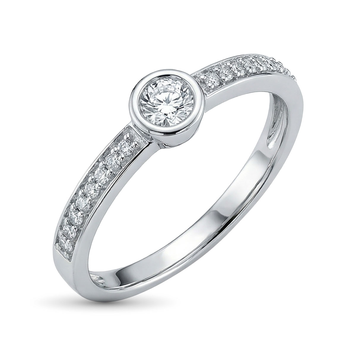 Кольцо из белого золота с бриллиантами