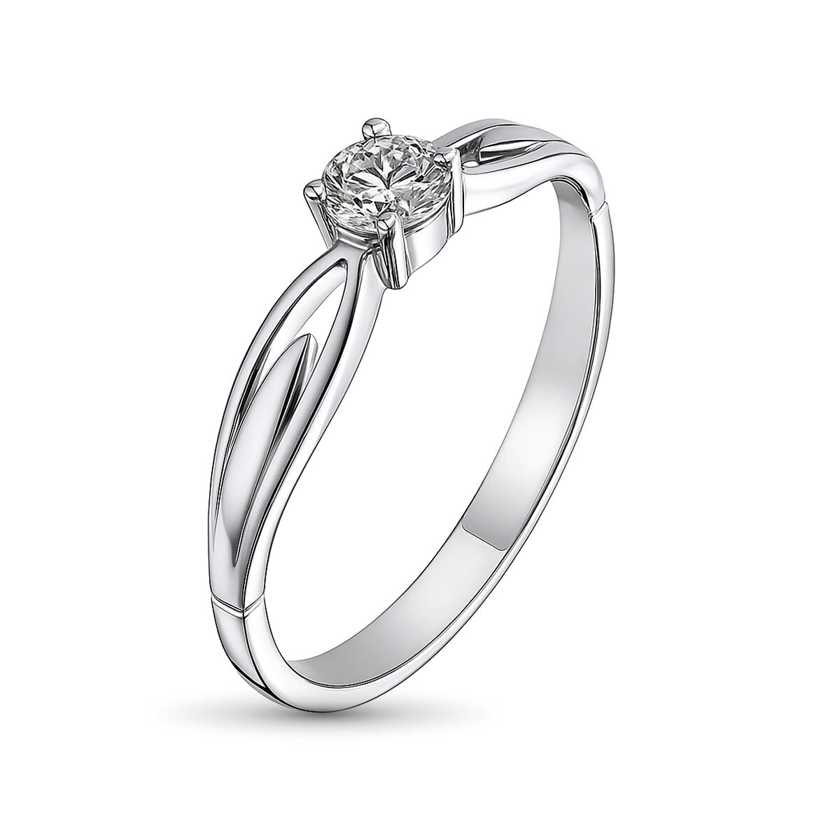 Кольцо из белого золота с бриллиантом