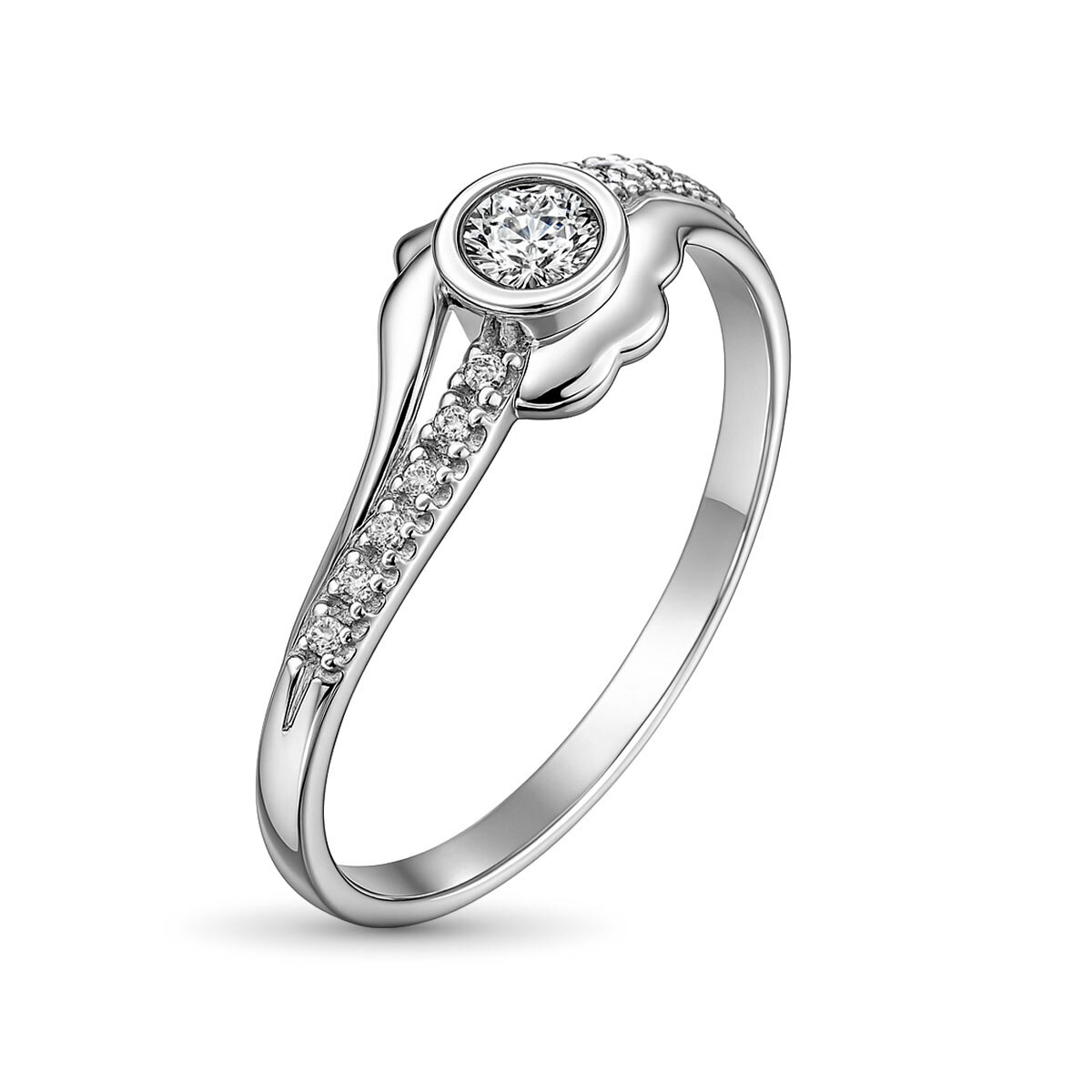 Кольцо из белого золота с бриллиантами