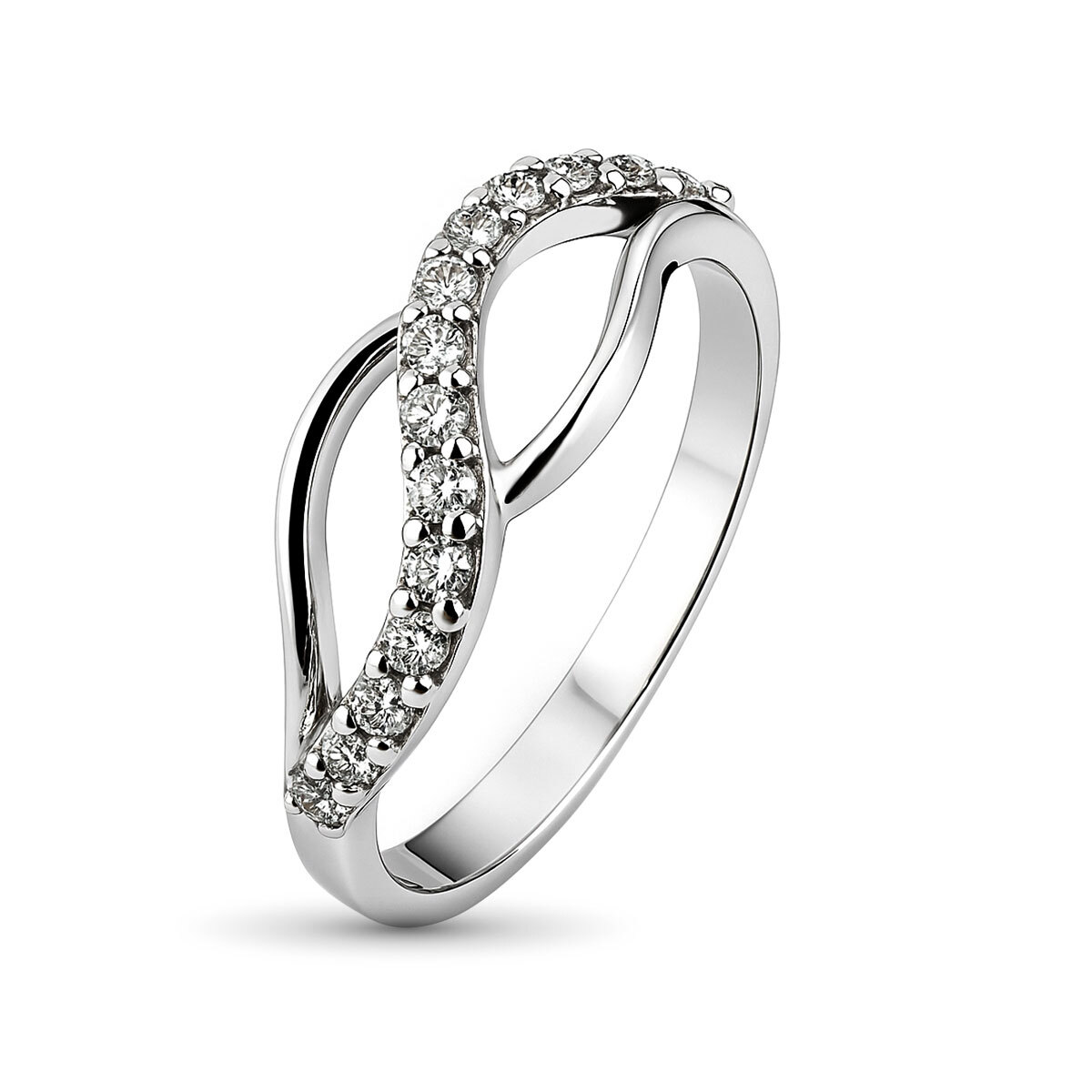 Кольцо из белого золота с бриллиантами