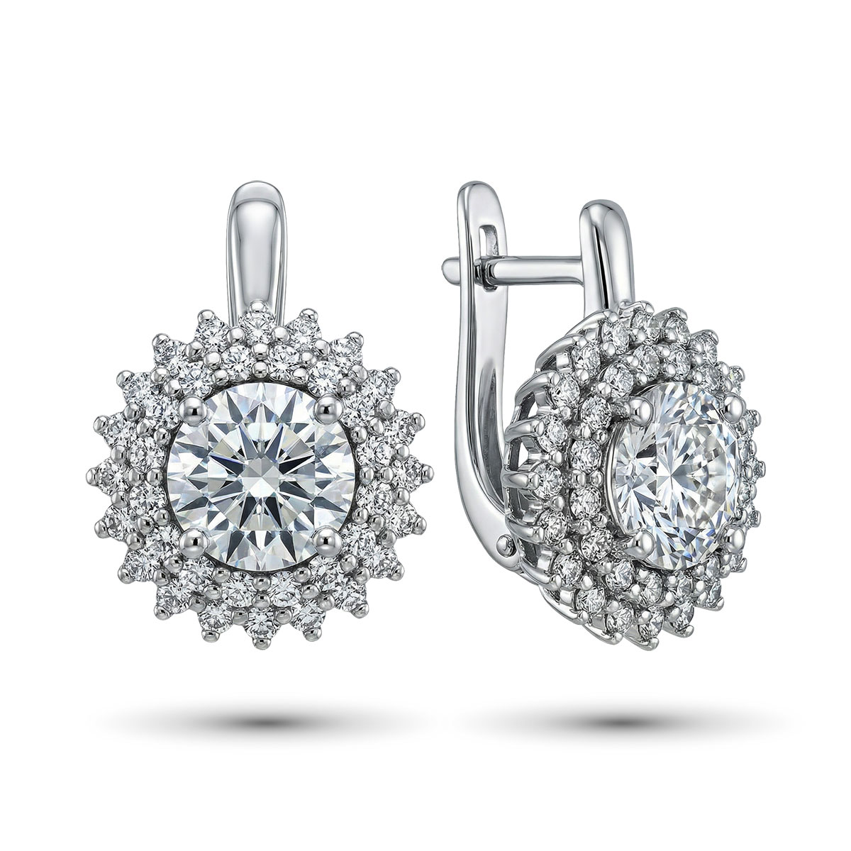 Серьги из белого золота с бриллиантами