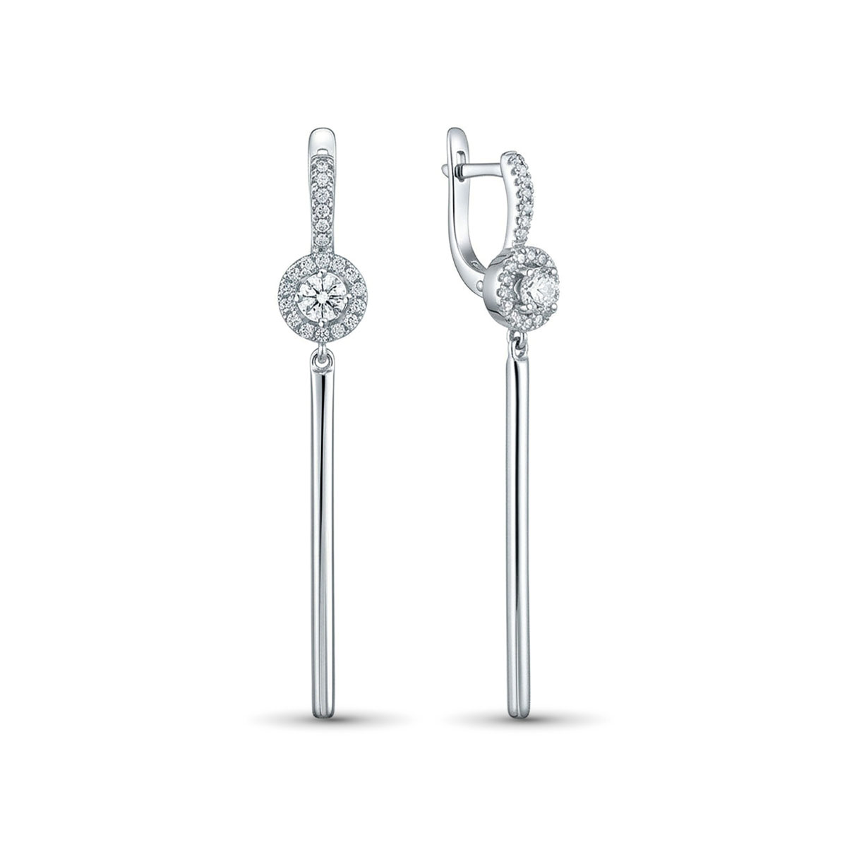 Серьги из белого золота с бриллиантами