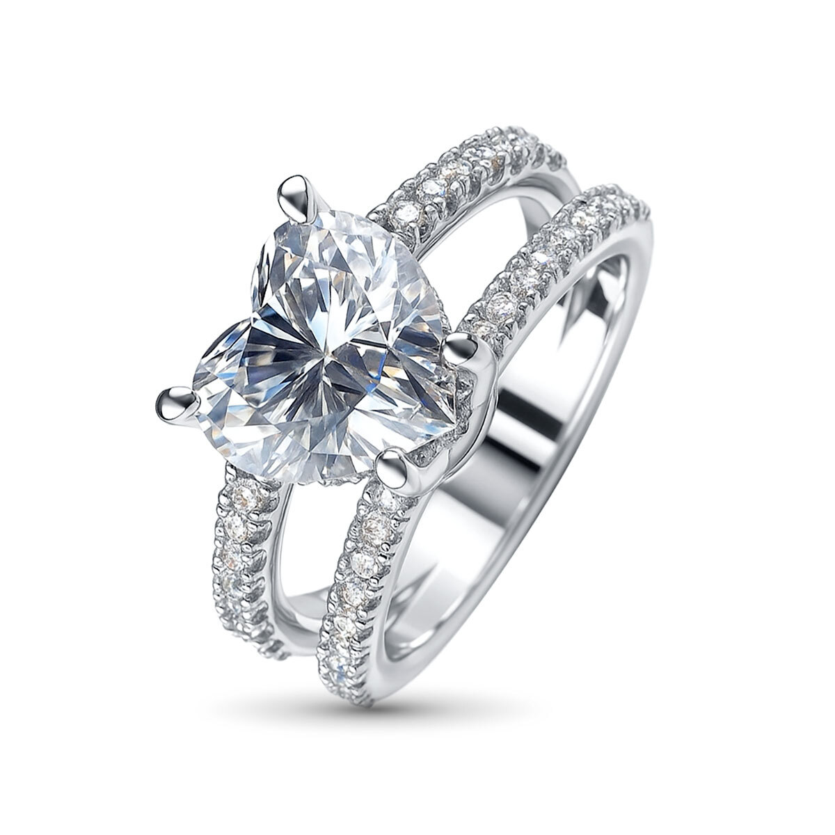 Кольцо из белого золота с бриллиантами