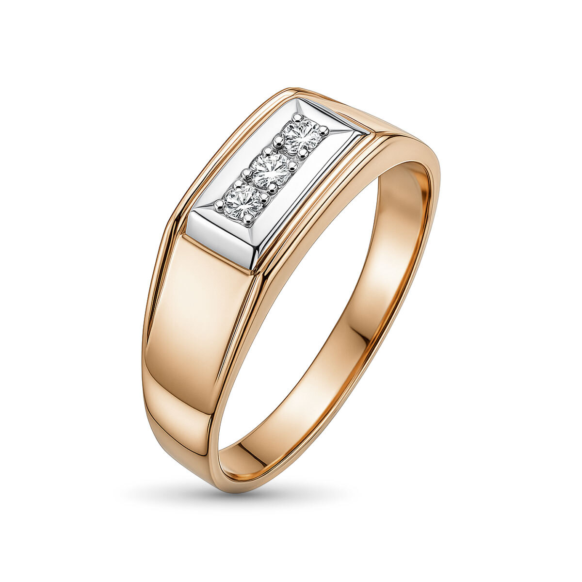 Кольцо из комбинированного золота с бриллиантами