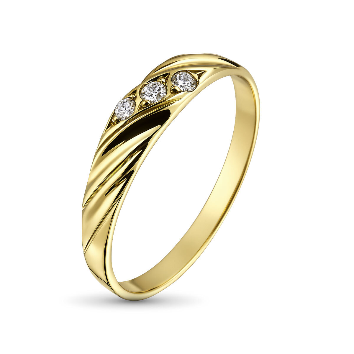 Кольцо из желтого золота с бриллиантами