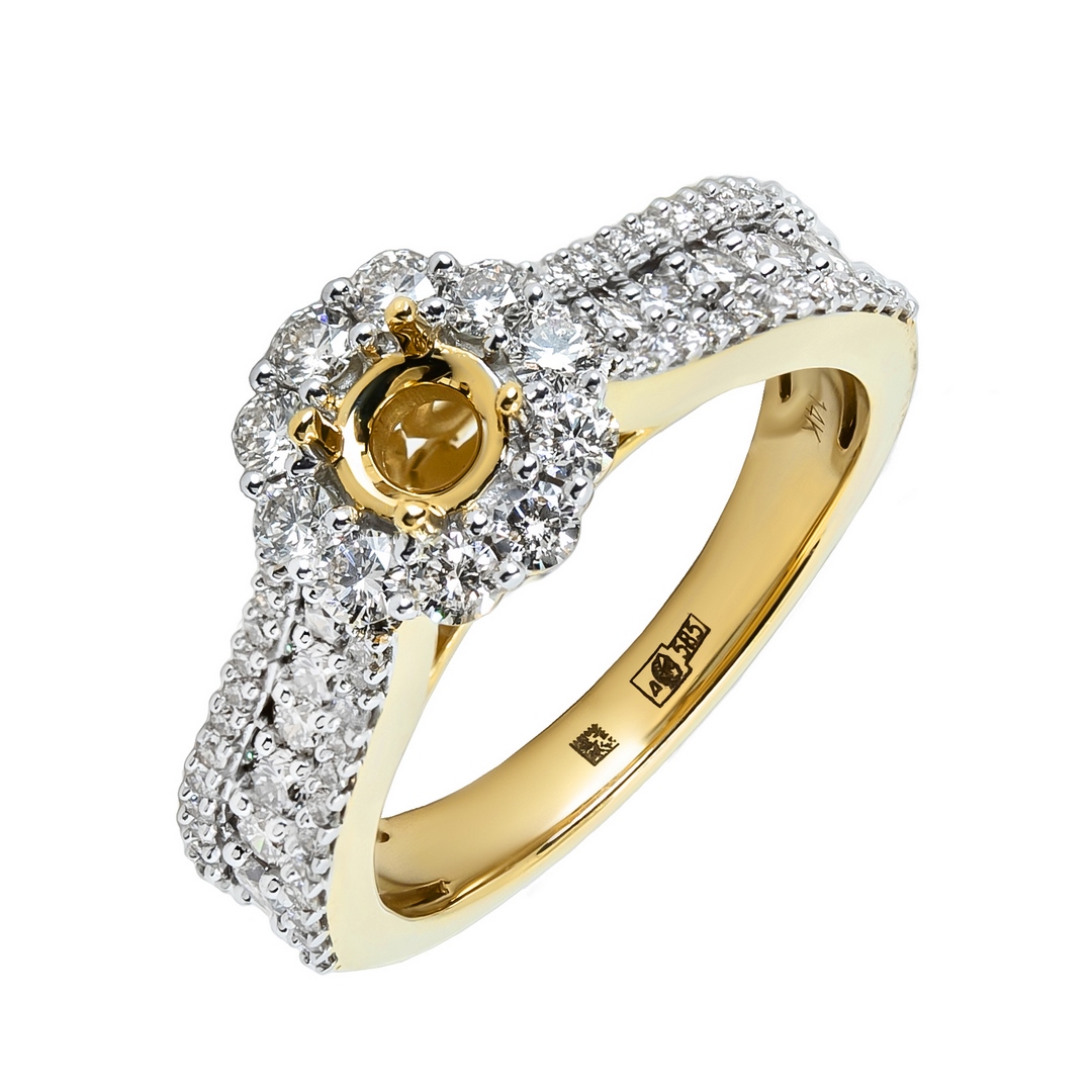 Кольцо из желтого золота с бриллиантами