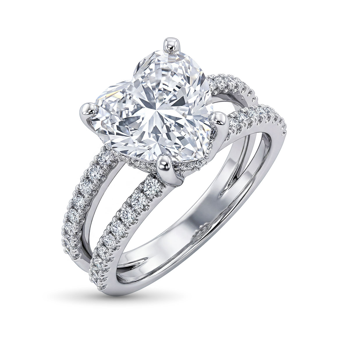 Кольцо из белого золота с бриллиантами