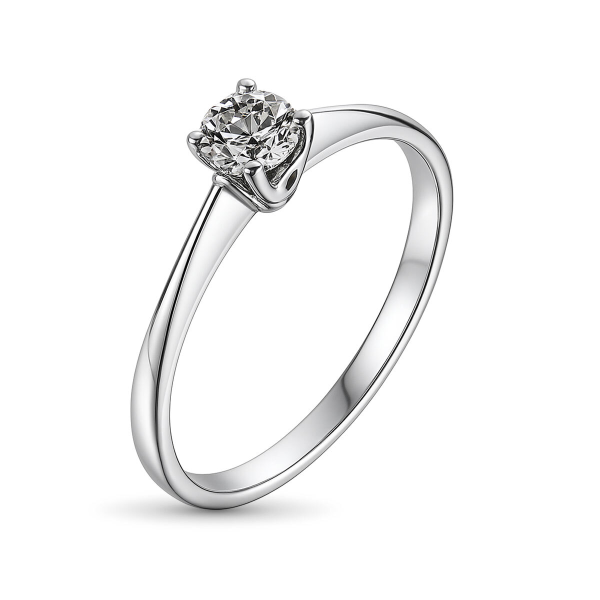 Кольцо из белого золота с бриллиантом