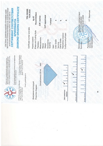 Бриллиант круглый 0,070 карат