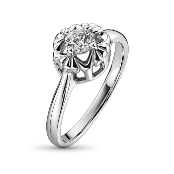 Кольцо из белого золота с бриллиантом