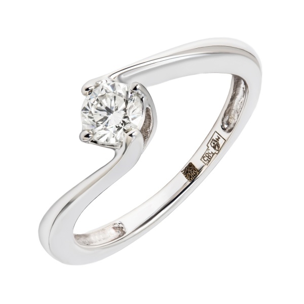 Кольцо из белого золота с бриллиантом