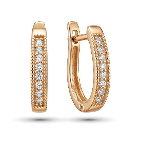 Серьги из красного золота с бриллиантами