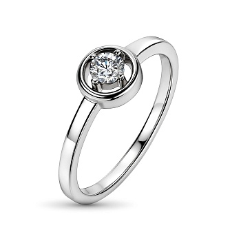 Кольцо из белого золота с бриллиантом