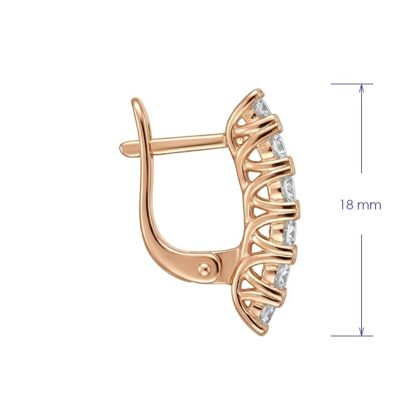 Серьги из красного золота с бриллиантами