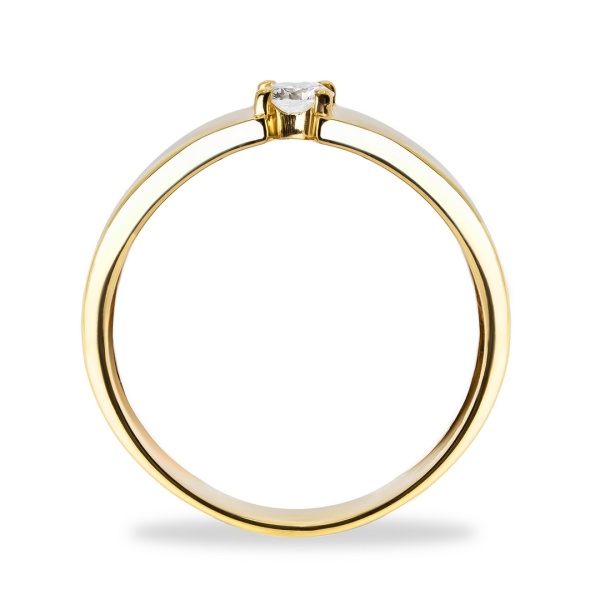 Кольцо из желтого золота с бриллиантом