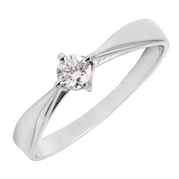 Кольцо из белого золота с бриллиантом