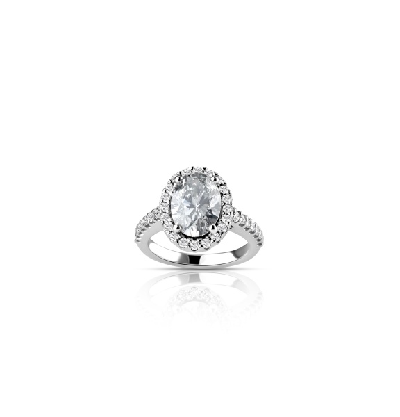 Кольцо из белого золота с бриллиантами