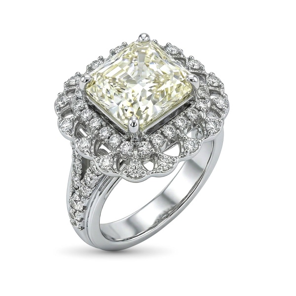 Кольцо из белого золота с бриллиантами