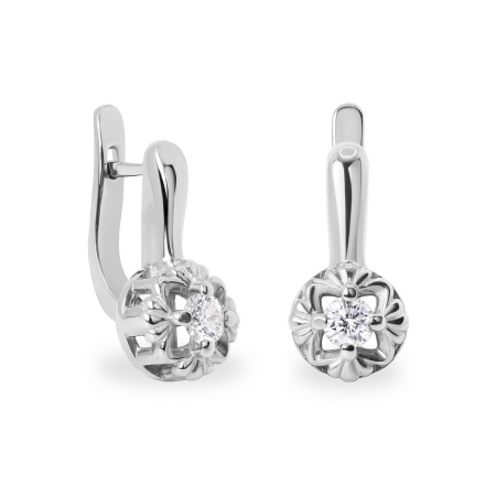 Серьги из белого золота с бриллиантами