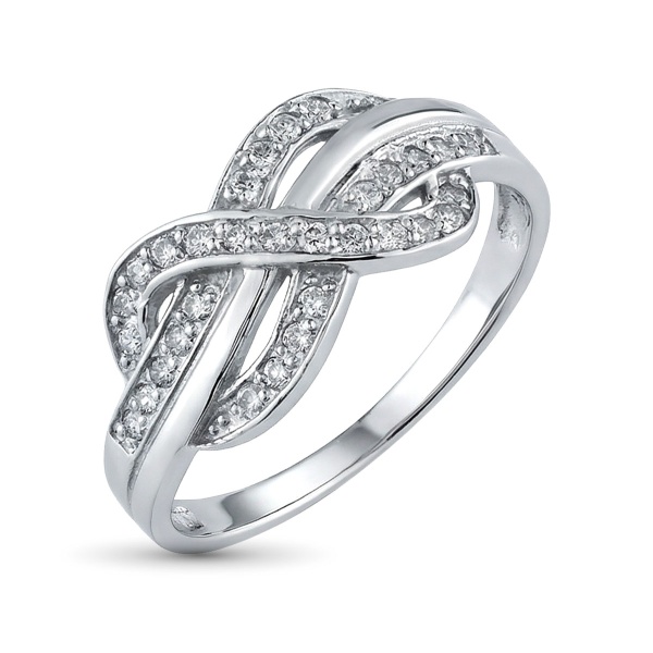 Кольцо из белого золота с бриллиантами