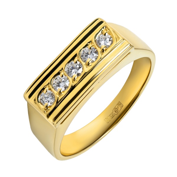 Кольцо из желтого золота с бриллиантами