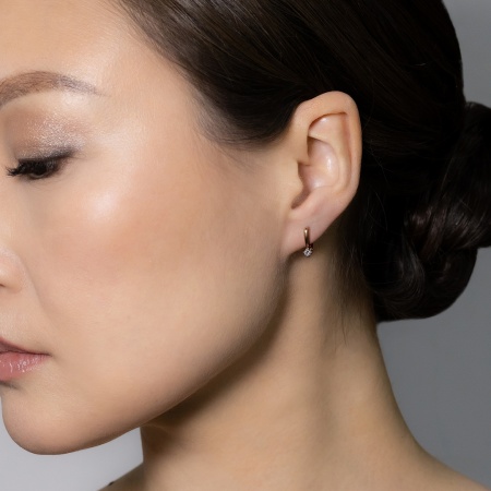 Серьги из комбинированного золота с бриллиантами