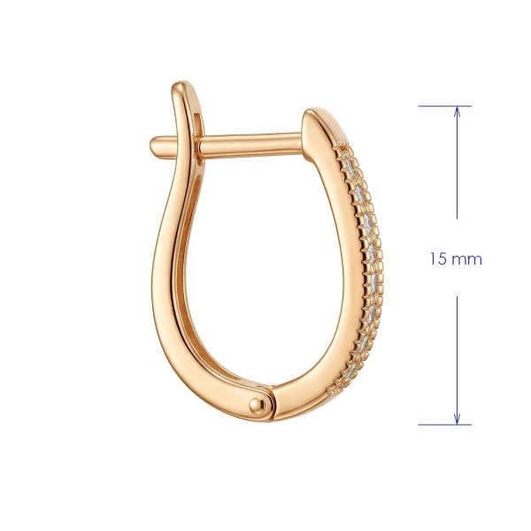 Серьги из красного золота с бриллиантами