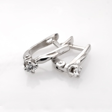 Серьги из белого золота с бриллиантами