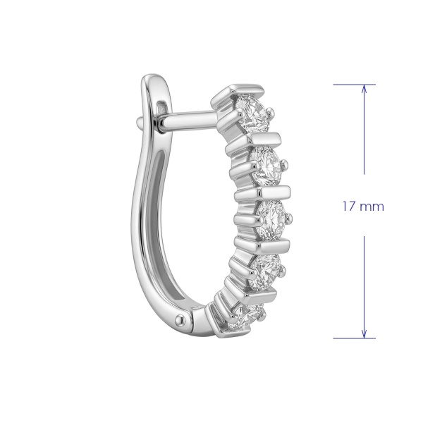 Серьги из родированного золота с бриллиантами