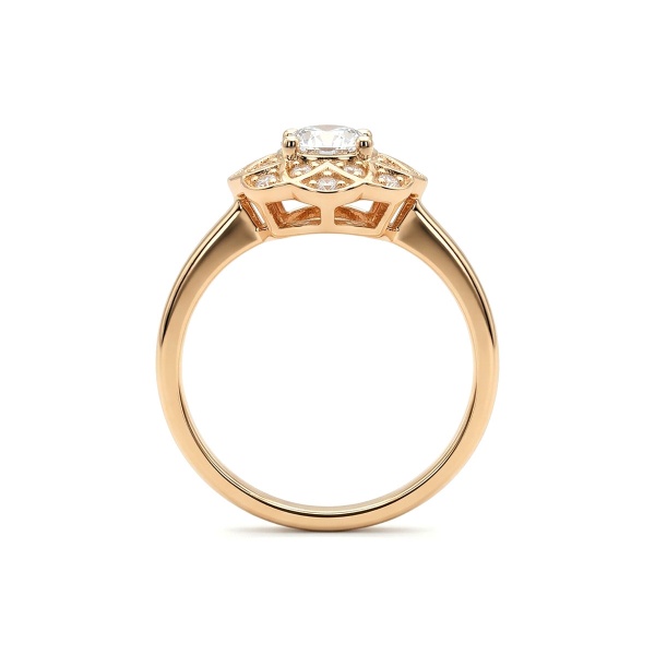 Кольцо из красного золота с бриллиантами