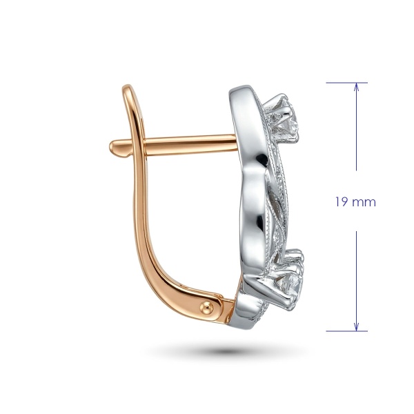 Серьги из комбинированного золота с бриллиантами